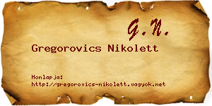 Gregorovics Nikolett névjegykártya